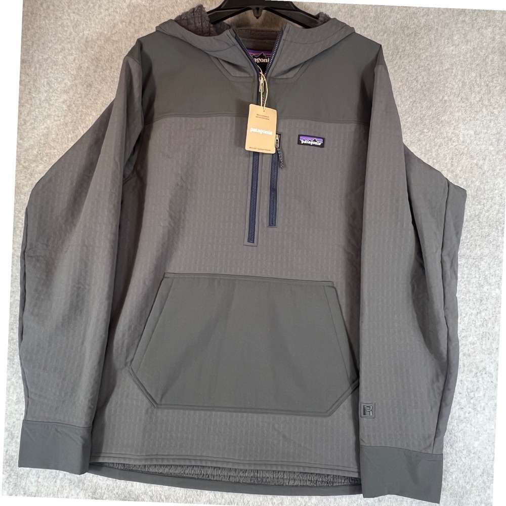 Patagonia R2 TechFace Pullover Men XXL Forge Grey 41765 Hood Fleece NWT Gorpcore - Picture 1 of 8